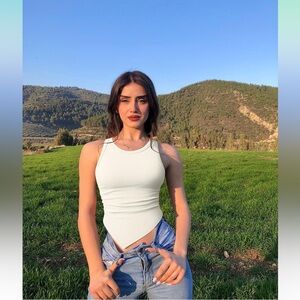 Cinched Cream Tank Top for Women